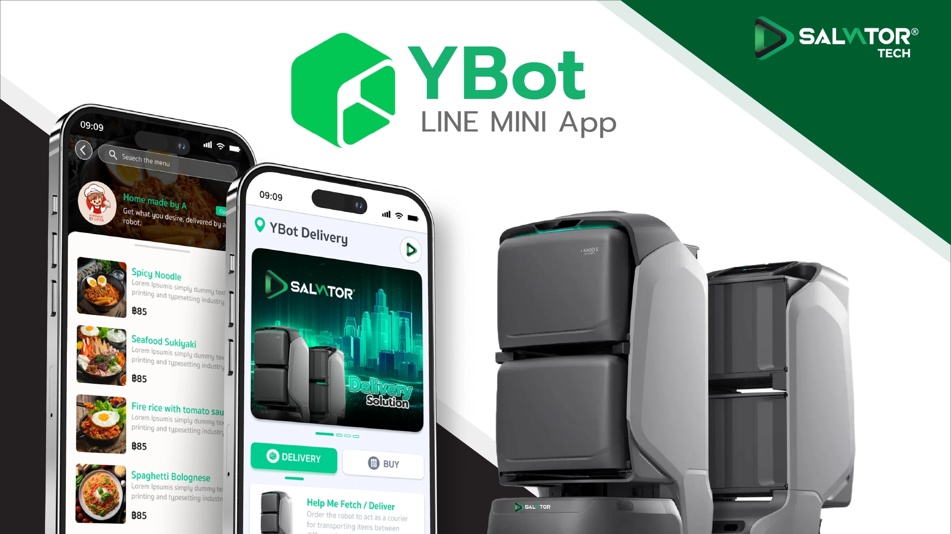 แอพหุ่นยนต์ส่งของ YBot LINE MINI App